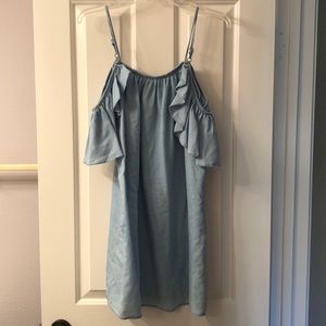 Light denim cold shoulder dress